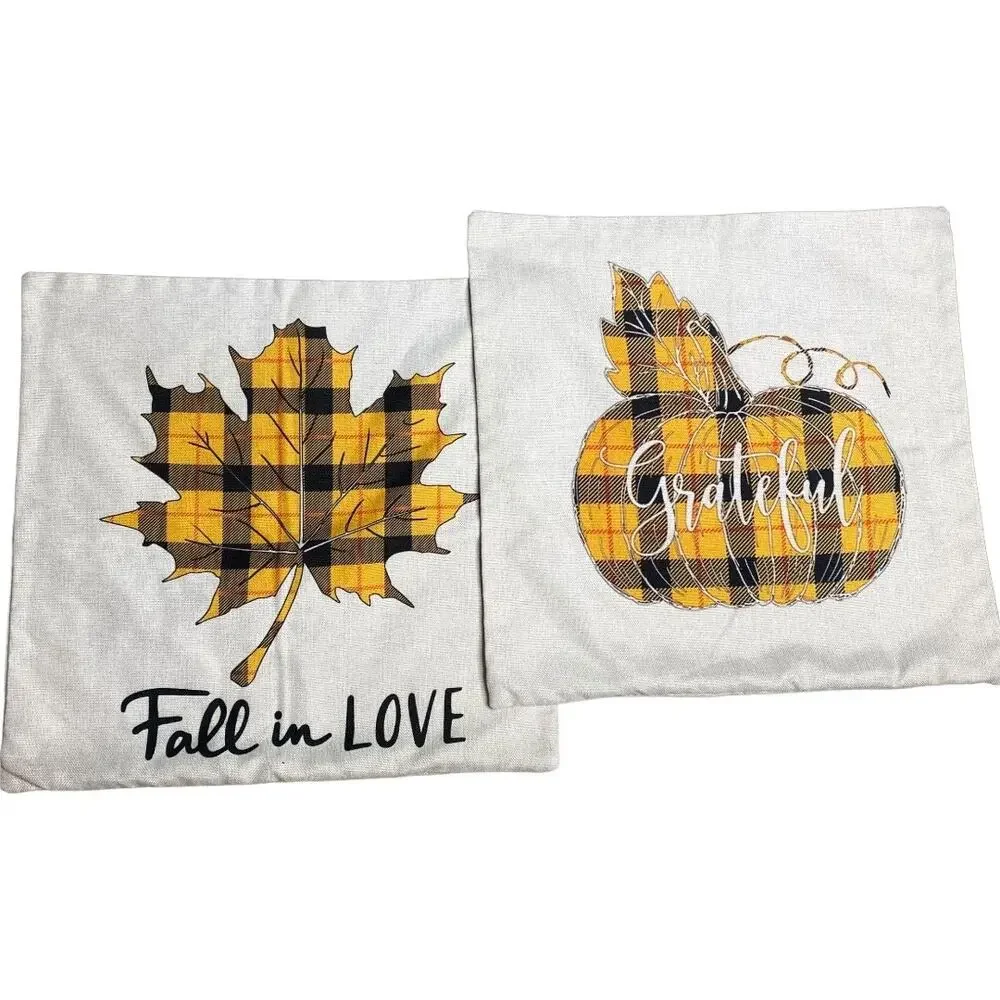 Seasonal Throw Pillow Covers Set of 6 Fall Thanksgiving Valentines Saint Patrick